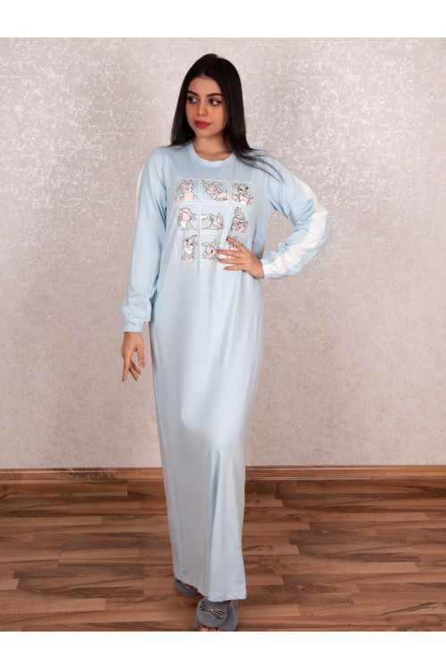 قميص طويل مزين بطبعات