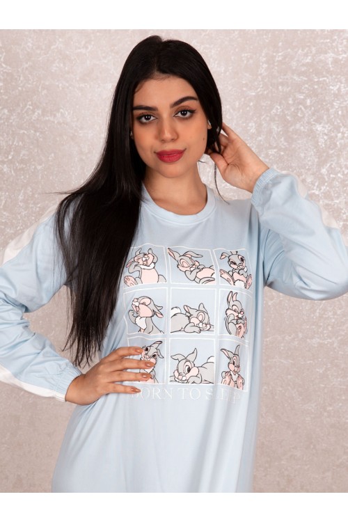 قميص طويل مزين بطبعات