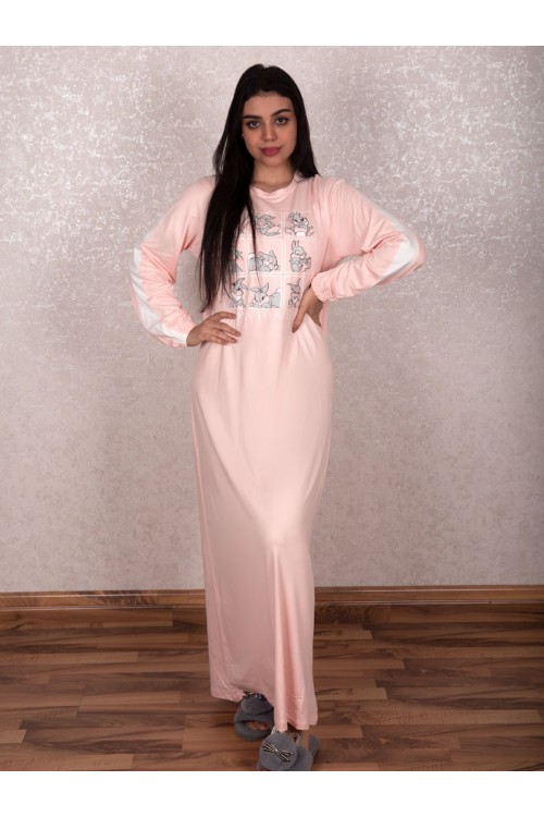 قميص طويل مزين بطبعات