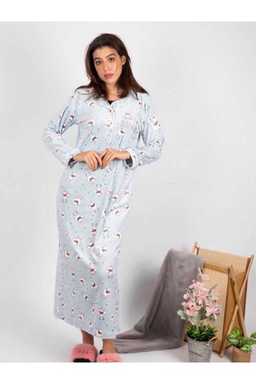 قميص شتوي مخمل بطبعات خروف