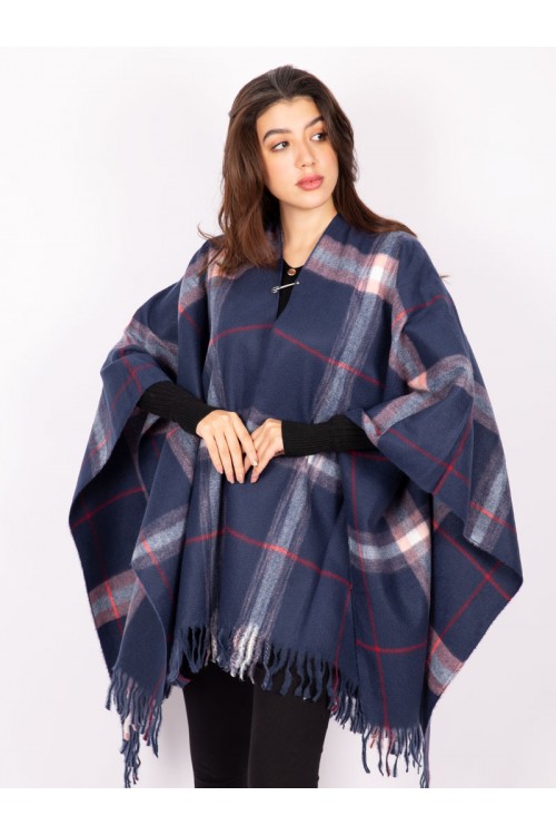 شال كاروهات بقصة واسعة