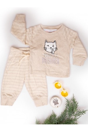 Pajamas for newborns with striped pants and a long-sleeved T-shirt