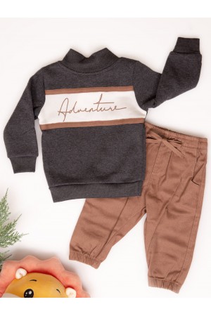 Baby boy set with high neck pullover