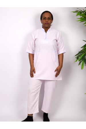 High neck zippered workers uniform with pocket