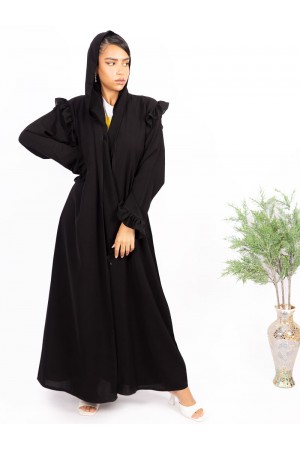 Black women's abaya with an attractive movement of the shoulders