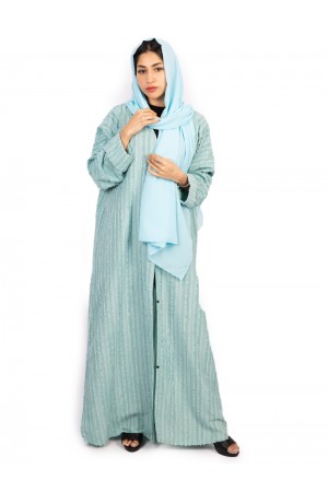 Tiffany abaya decorated with longitudinal stripes