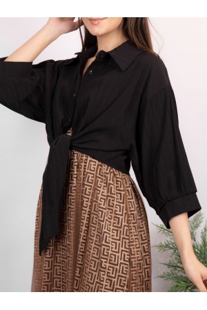 Long two-layer dress with a plain black shirt
