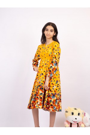 Floral print long sleeve dress