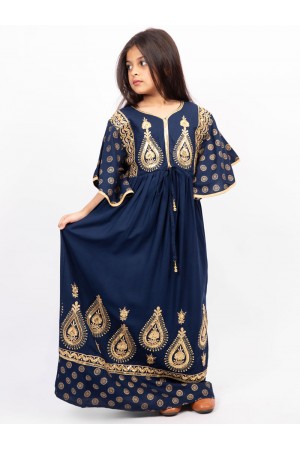Galabia with golden embroidery