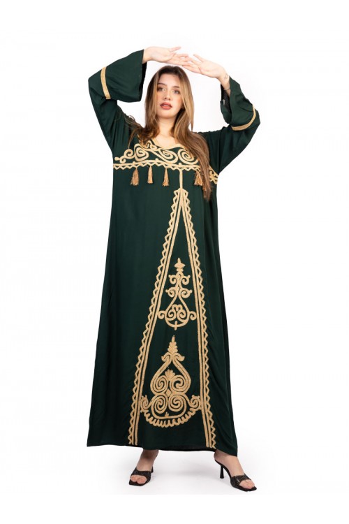 جلابية بتطريز ذهبي مميز