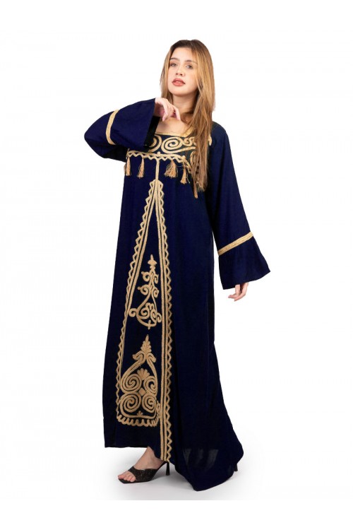 جلابية بتطريز ذهبي مميز