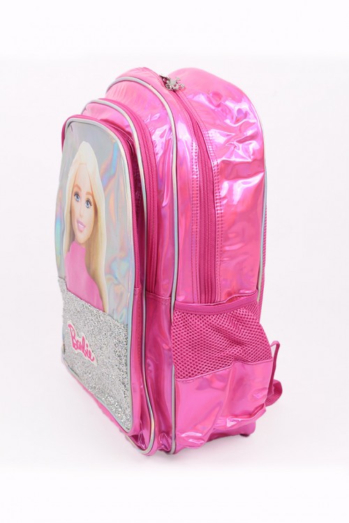 Barbie backpack with zipper and multiple pockets