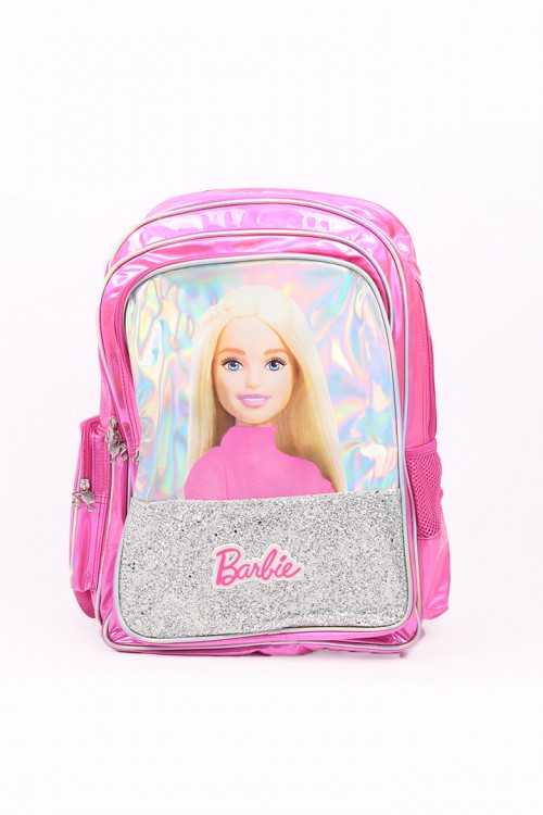 Barbie backpack with zipper and multiple pockets