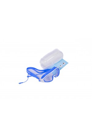 نظارة سباحة عازلة للماء باللون الازرق قابلة للتعديل للكبار والصغار مع سدادات 