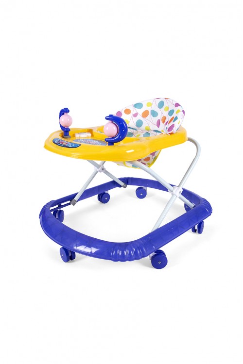 مشاية اطفال بعجلات  قابلة للطي لتعلم المشي مدمجة مع العاب ترفيهية لون ازرق