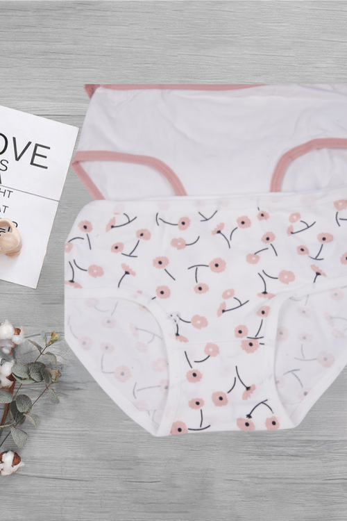 6 قطع سراويل داخلية متعددة الالوان سادة وبطبعات بخصر مطاطي