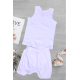 طقم بناتي داخلي لون أبيض قطعتين فنيله علاقي بتطريز دانتيل  وشورت بخصر مطاطي
