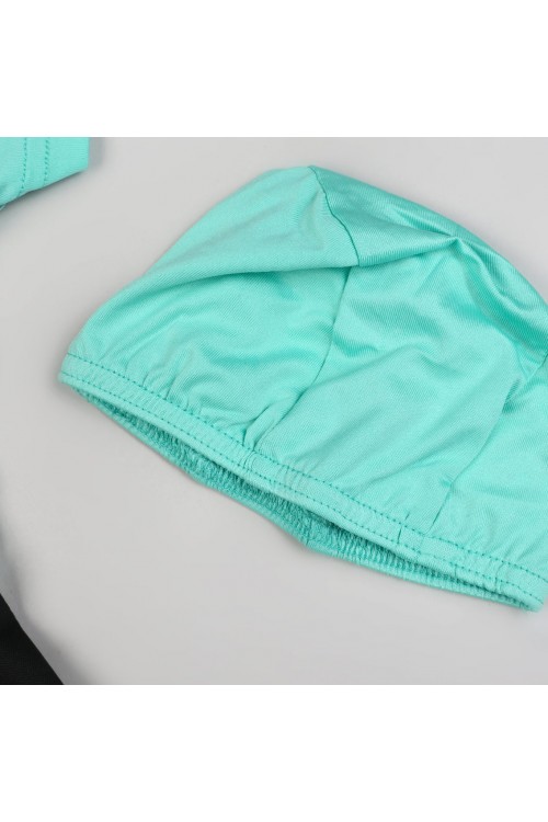 مايوه سباحة بياقة مستديره وأكمام قصيرة