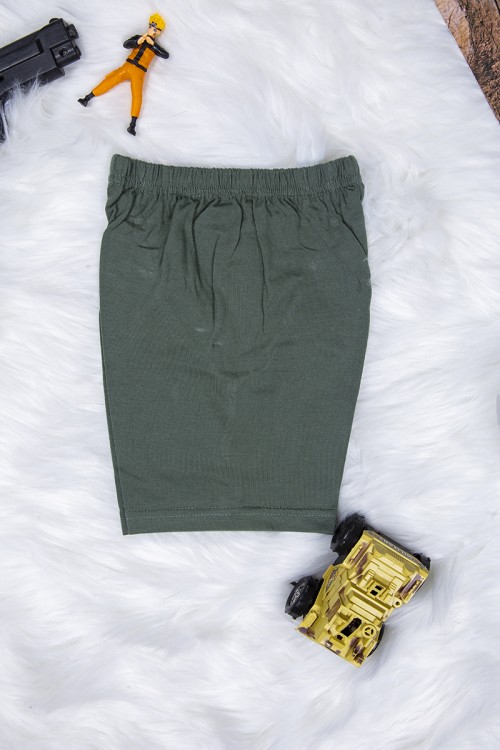 طقم بيجاما ولادي قطعتين تيشرت أكمام قصيرة بكتابات من الأمام مع شورت قصير