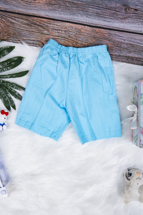 طقم بيجاما بناتي قطعتين تيشرت أكمام قصيرة بكتابات من الأمام مع شورت قصير