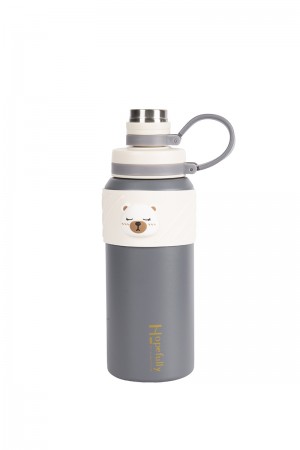 حافظة مشروب حار بارد فولاذ مقاوم للصدأ بمقبض عليه شكل كرتوني