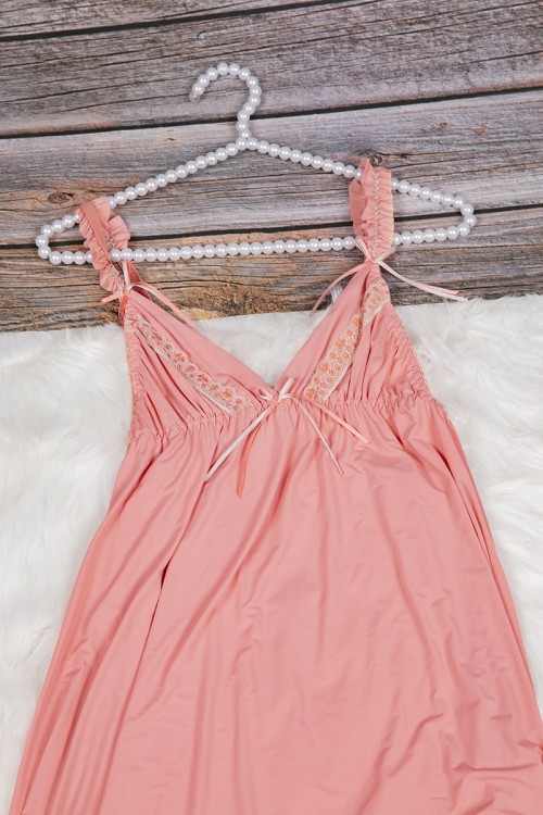 قميص نوم لانجري نسائي قصير قطعتين قماش مطاط مع دانتيل من الصدر و الأطراف