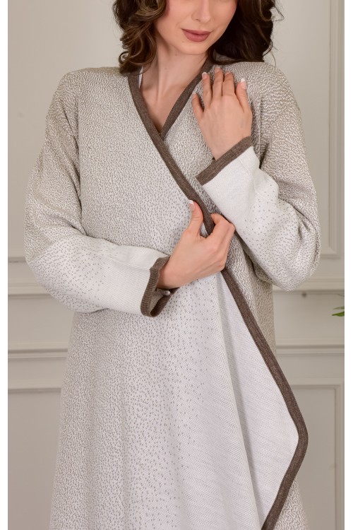 عباية شتوي نسائي تركي أنيقة لون سكري