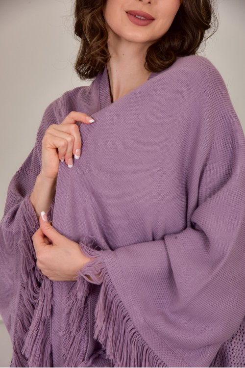 عباية شتوي نسائي تركي أنيقة لون موف