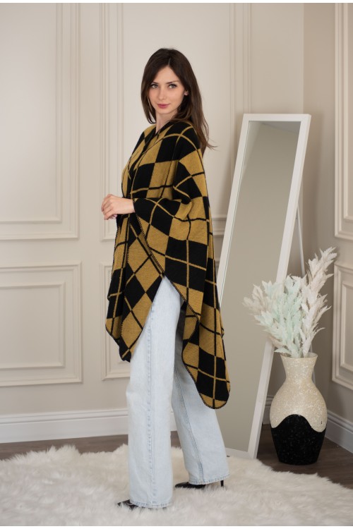 شال شتوي نسائي تركي أنيقة لون أسود وبني