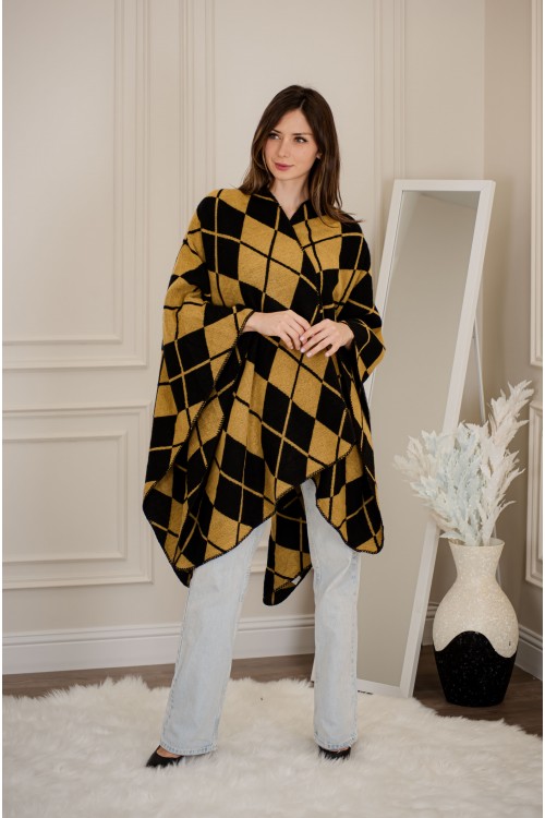 شال شتوي نسائي تركي أنيقة لون أسود وبني