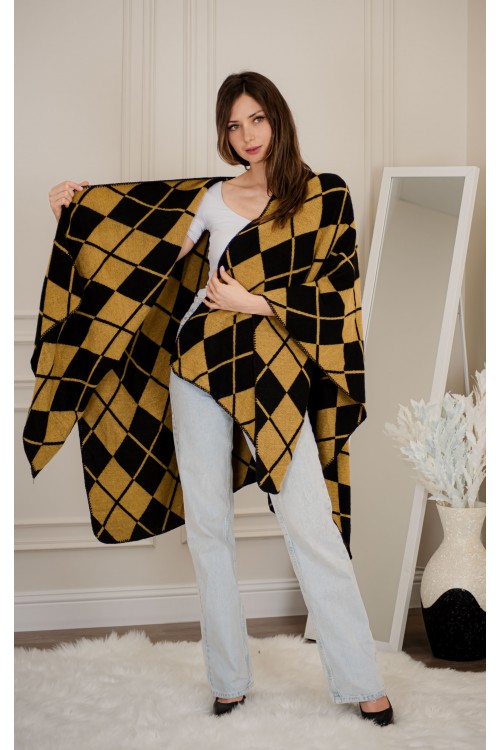 شال شتوي نسائي تركي أنيقة لون أسود وبني