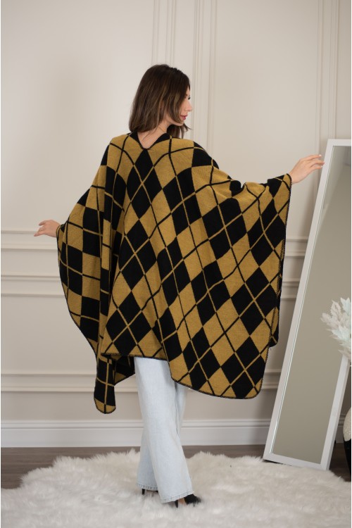 شال شتوي نسائي تركي أنيقة لون أسود وبني