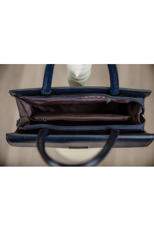 حقيبة يد نسائية مصنوعة من الجلد بتصميم أنيق مع محفظة صغيرة وجيب خلفي