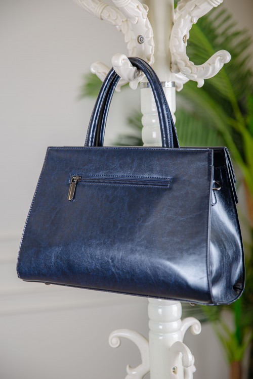 حقيبة يد نسائية مصنوعة من الجلد بتصميم أنيق مع محفظة صغيرة وجيب خلفي