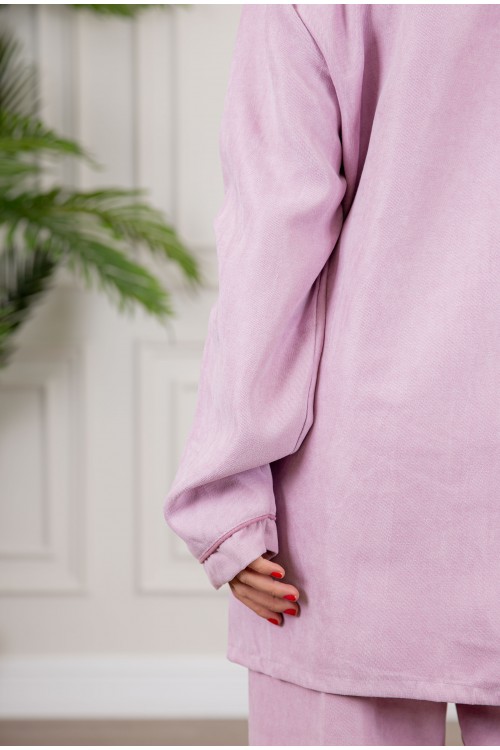 زي عاملة شتوي قطعتين أكمام طويلة بجيوب و ياقة و أزرار أمامية