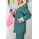 زي عاملة شتوي قطعتين أكمام طويلة وجيوب وياقة بأطراف دانتيل و ازرارأمامية
