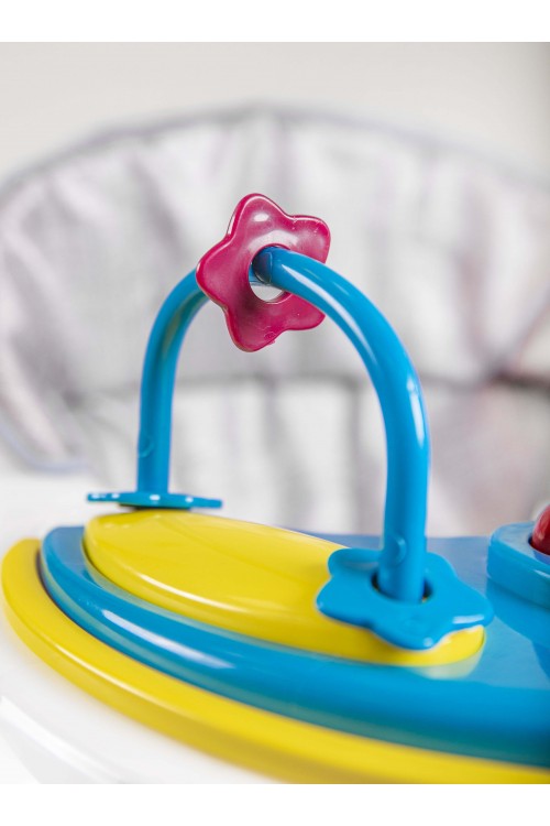 مشاية اطفال بعجلات  قابلة للطي لتعلم المشي مدمجة مع العاب ترفيهية لون ازرق