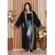 عباية نسائي شتوي بياقة  مطرزة بنقوشات من الأمام والأكمام والجيوب