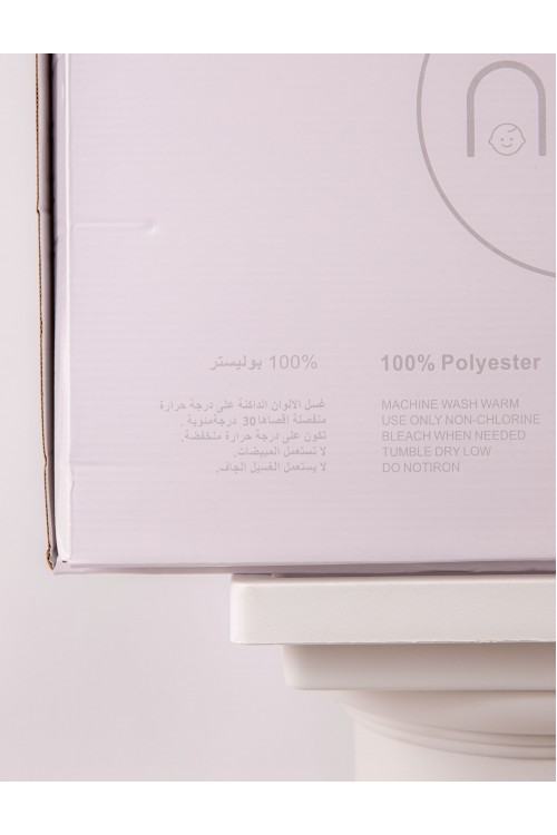 منشفة استحمام مواليد لون بيج و وردي بغطاء رأس مزينة برسومات