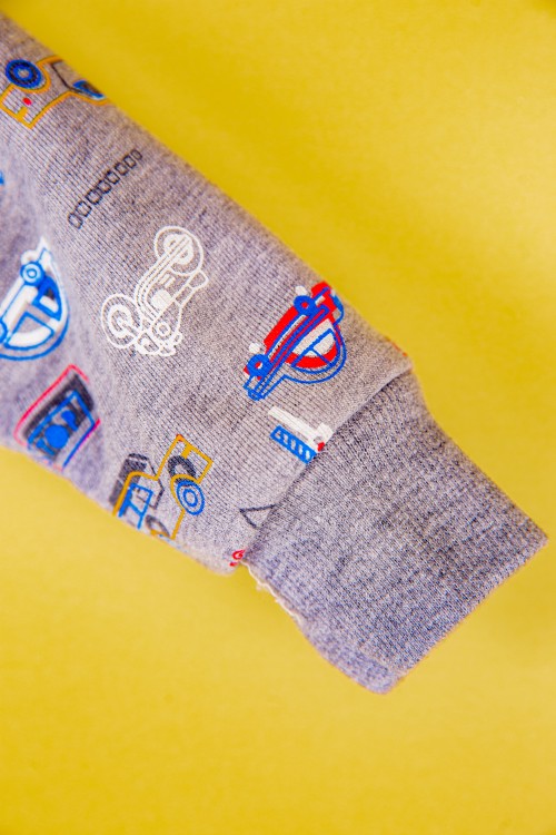 جاكيت ولادي أطفال بفرو من الداخل وقبعة رأس وسحاب من الأمام مزينة برسومات كرتونية