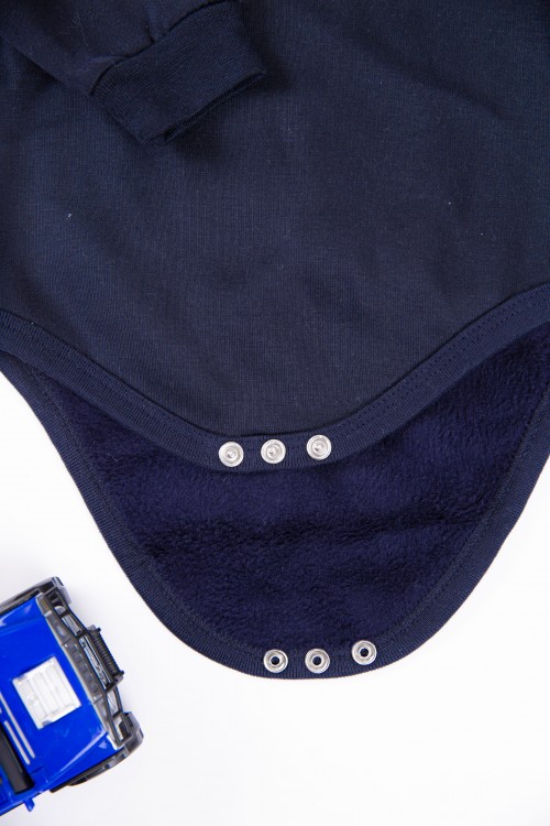 بربتوز أطفال بياقه رقبة مخطط لون رمادي  كم طويل بمطاط وأزرار من الأسفل