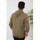 بلوفر هودي رجالي لون زيتي أكمام طويلة مع قبعة رأس و خيوط شد