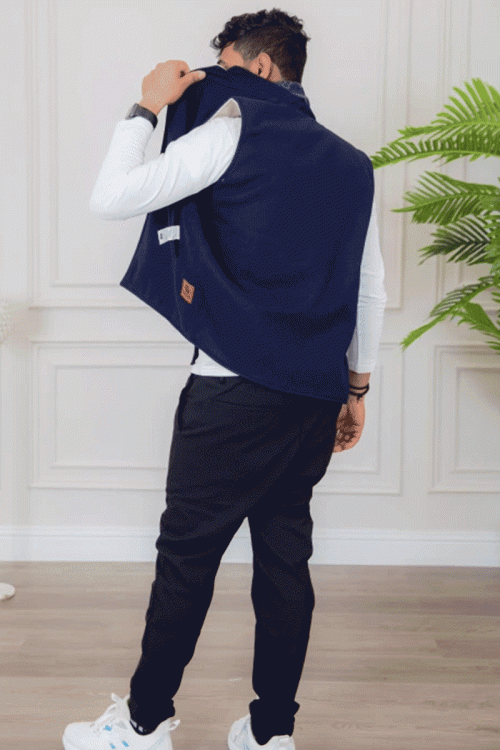 سديري رجالي وجهين دبل فيس كحلي و بيج بجيوب وجانبية وداخلية