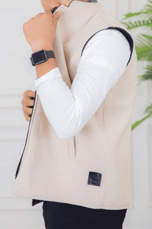 سديري رجالي وجهين دبل فيس كحلي و بيج بجيوب وجانبية وداخلية