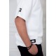 تيشيرت رجالي لون أبيض أكمام قصيرة مزين بكتابة من الأمام و الأكمام