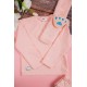 طقم شتوي بناتي أنيق قطعتين لون وردي قماش مربعات و جيوب من الجوانب
