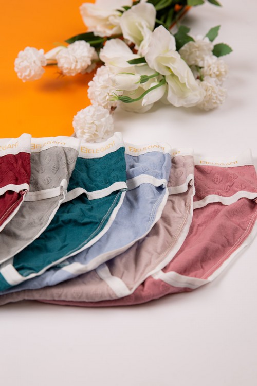 سروال داخلي نسائي متعدد الألوان مجموعة 6 قطع