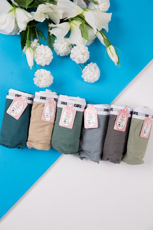 سروال داخلي نسائي متعدد الألوان مجموعة 6 قطع