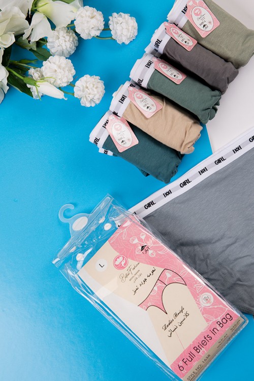 سروال داخلي نسائي متعدد الألوان مجموعة 6 قطع