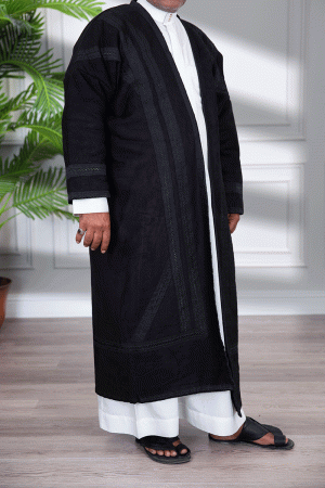 فرو شتوي رجالي  تركي أنيقة متعدد الالوان بفرو مبطن من الداخل مفتوحة من الأمام بتصميم زخرفة 